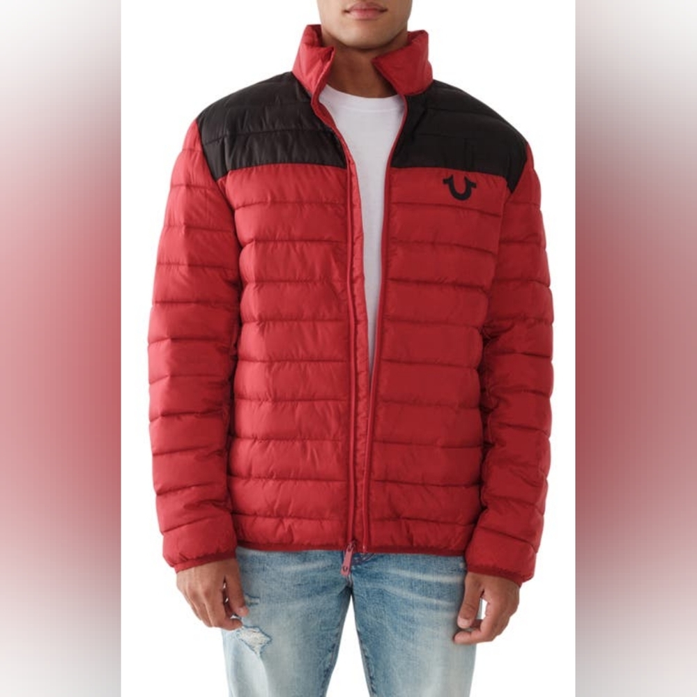 True Religion Men's Light Puffer Lightweight Jacket